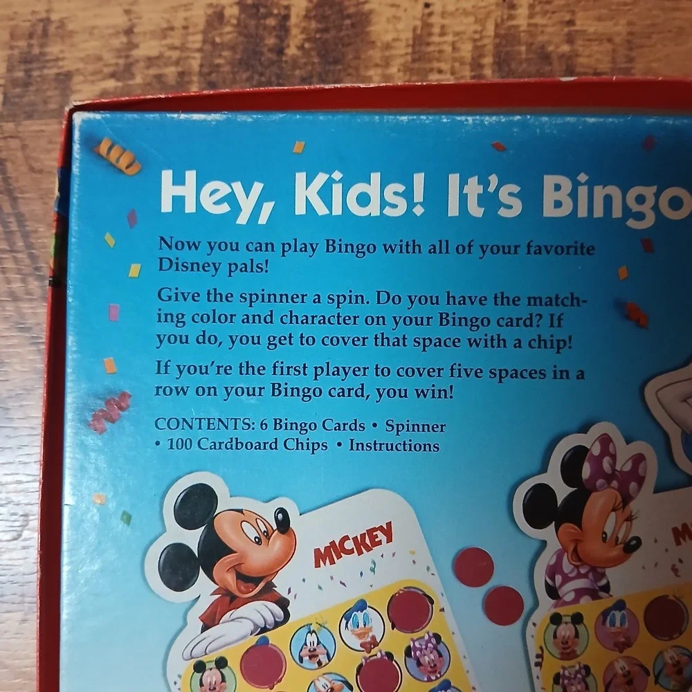 Disney Mickey's Bingo Game Stuff For Kids Milton Bradley Age 4+ All Pieces. VTG